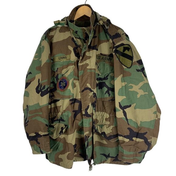 VTG U.S. Army Field Jacket Patches/Name Tag Lyons Camouflage Regular Size - Picture 1 of 16